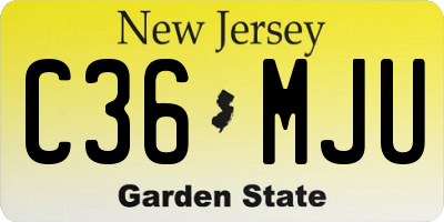NJ license plate C36MJU