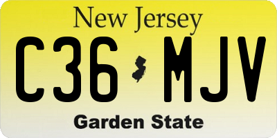 NJ license plate C36MJV