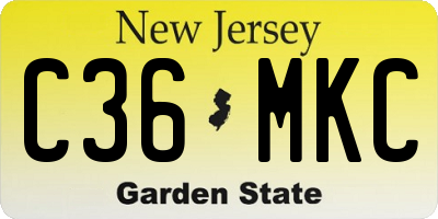 NJ license plate C36MKC