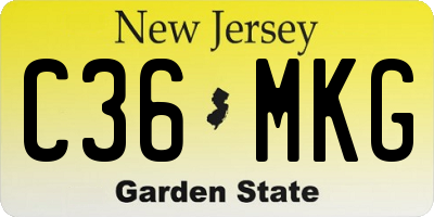 NJ license plate C36MKG