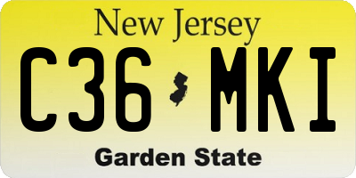 NJ license plate C36MKI