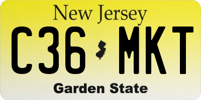 NJ license plate C36MKT