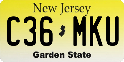 NJ license plate C36MKU