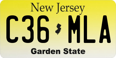 NJ license plate C36MLA