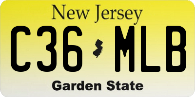 NJ license plate C36MLB