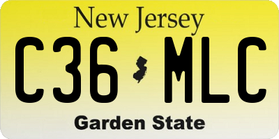 NJ license plate C36MLC