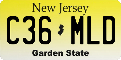 NJ license plate C36MLD