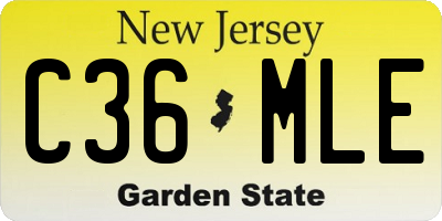 NJ license plate C36MLE