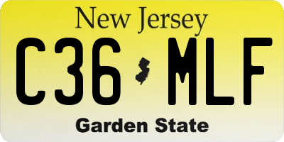 NJ license plate C36MLF