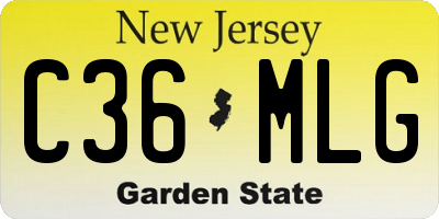 NJ license plate C36MLG