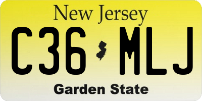 NJ license plate C36MLJ