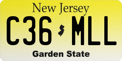 NJ license plate C36MLL
