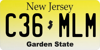 NJ license plate C36MLM