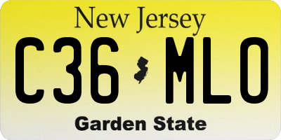 NJ license plate C36MLO