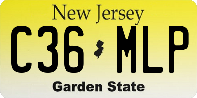 NJ license plate C36MLP