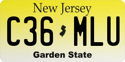NJ license plate C36MLU