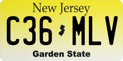 NJ license plate C36MLV