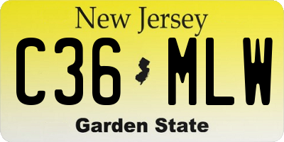 NJ license plate C36MLW