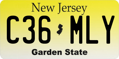 NJ license plate C36MLY