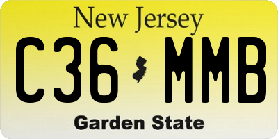 NJ license plate C36MMB