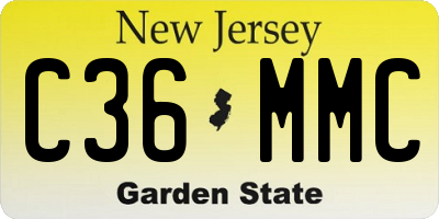 NJ license plate C36MMC