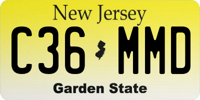 NJ license plate C36MMD