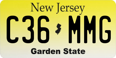 NJ license plate C36MMG