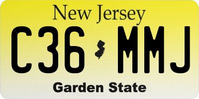 NJ license plate C36MMJ