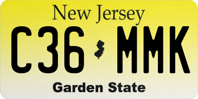 NJ license plate C36MMK