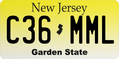 NJ license plate C36MML