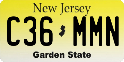 NJ license plate C36MMN