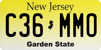 NJ license plate C36MMO