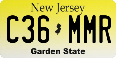 NJ license plate C36MMR