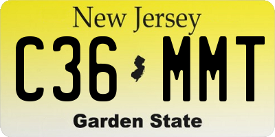 NJ license plate C36MMT
