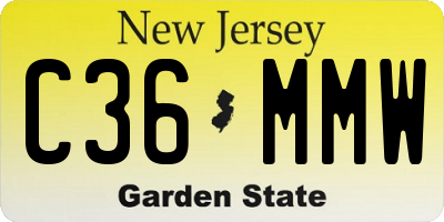 NJ license plate C36MMW