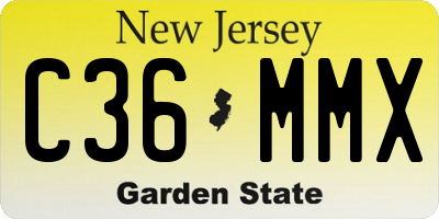 NJ license plate C36MMX