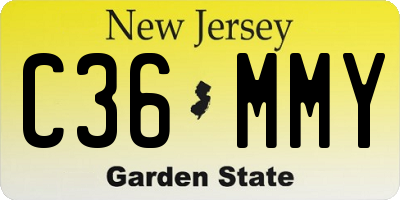 NJ license plate C36MMY