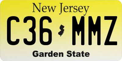NJ license plate C36MMZ