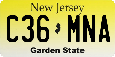NJ license plate C36MNA
