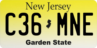 NJ license plate C36MNE