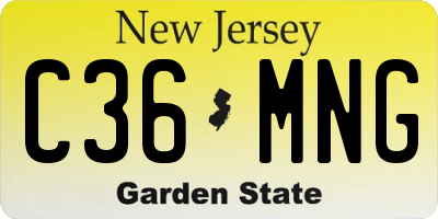 NJ license plate C36MNG