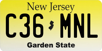 NJ license plate C36MNL