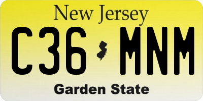 NJ license plate C36MNM
