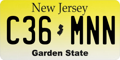NJ license plate C36MNN