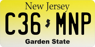 NJ license plate C36MNP