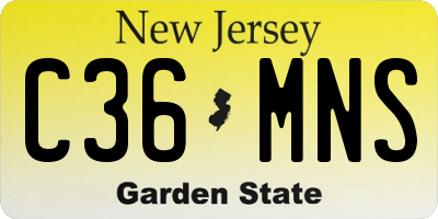 NJ license plate C36MNS