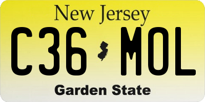 NJ license plate C36MOL