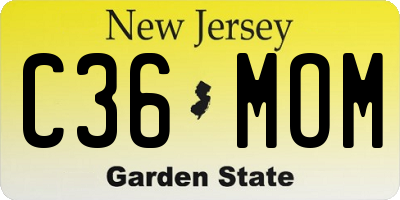 NJ license plate C36MOM