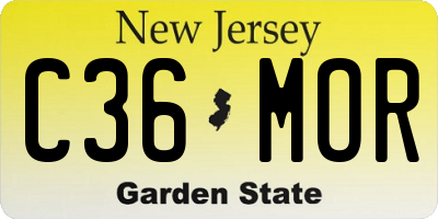 NJ license plate C36MOR