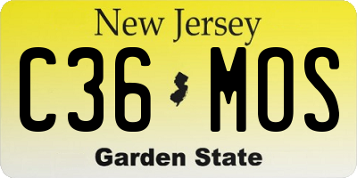 NJ license plate C36MOS